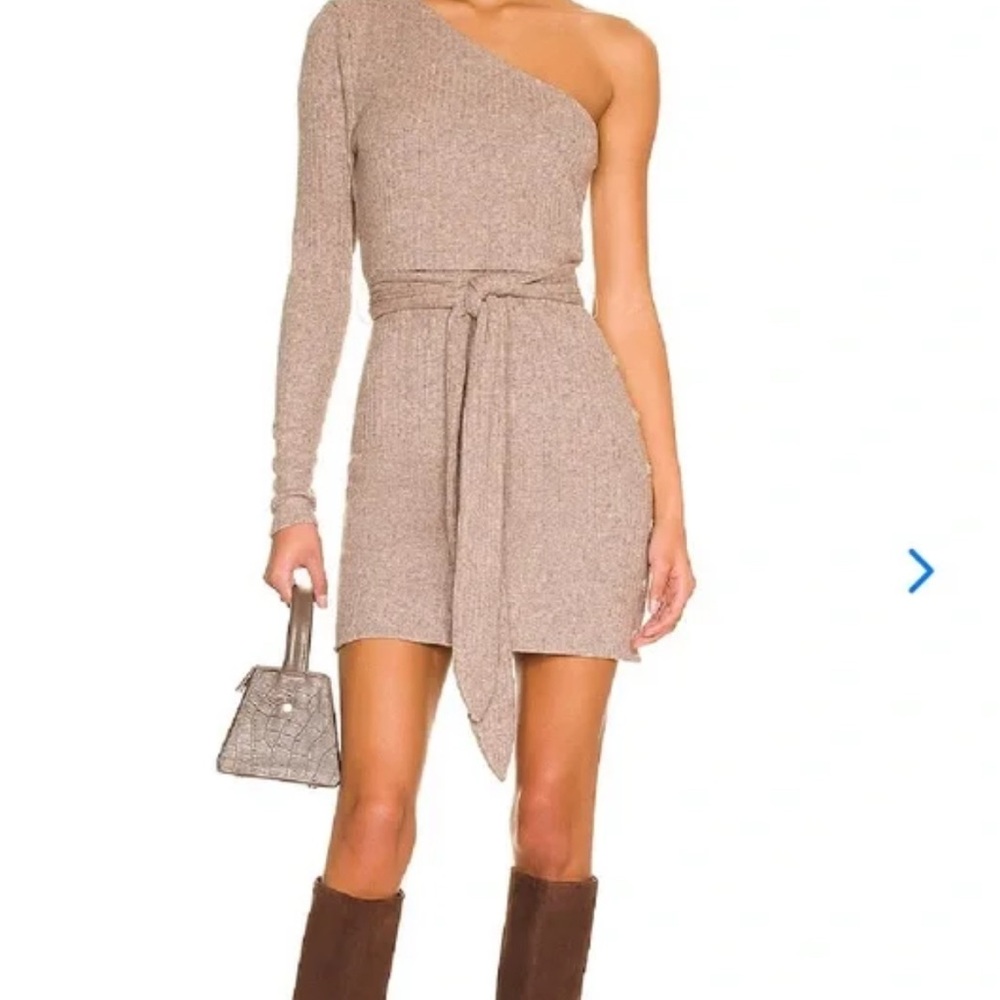 Lovers + Friends Sierra One-Shoulder Knit Dress in Brown